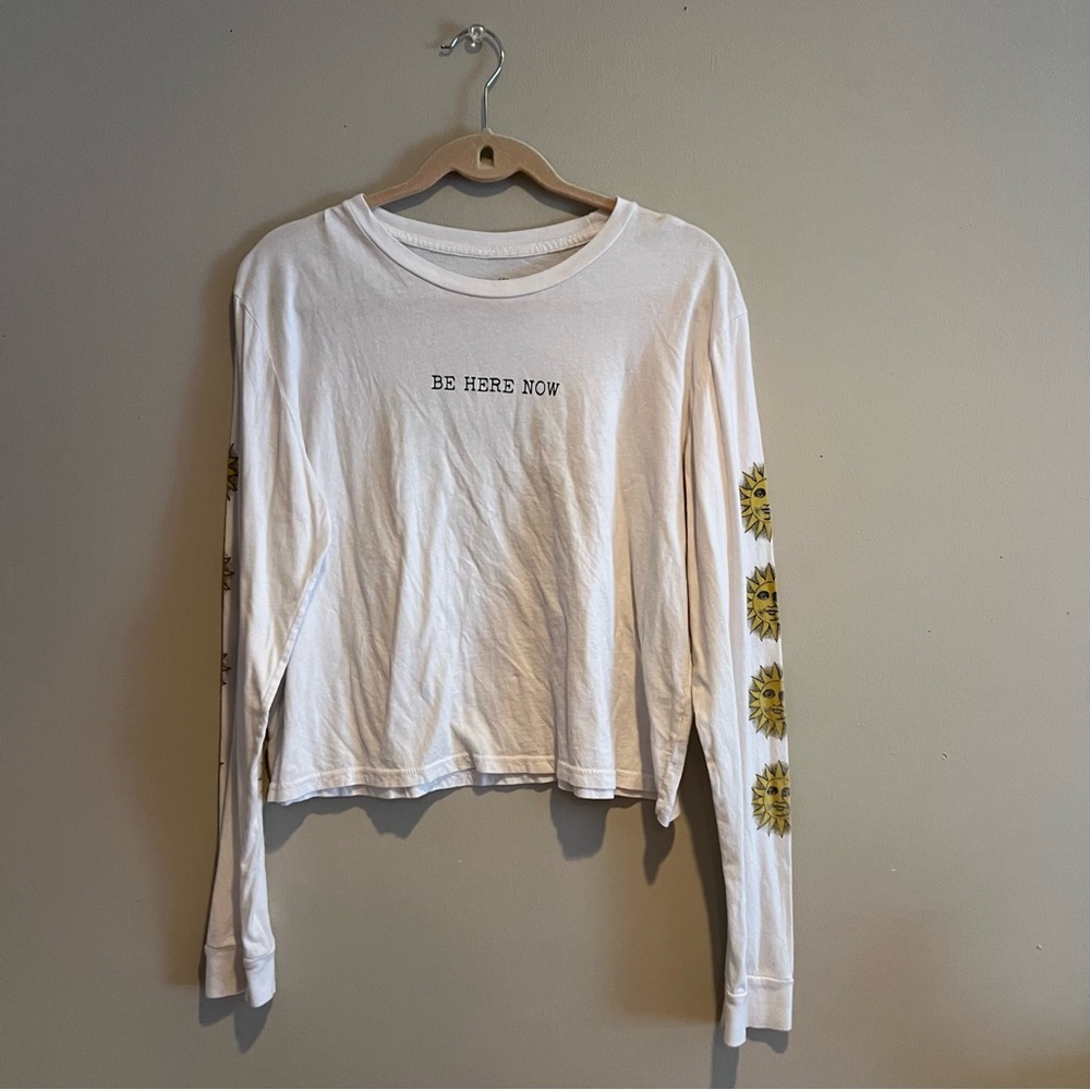 PacSun LA Hearts Long Sleeve White Sun T-Shirt Size L
